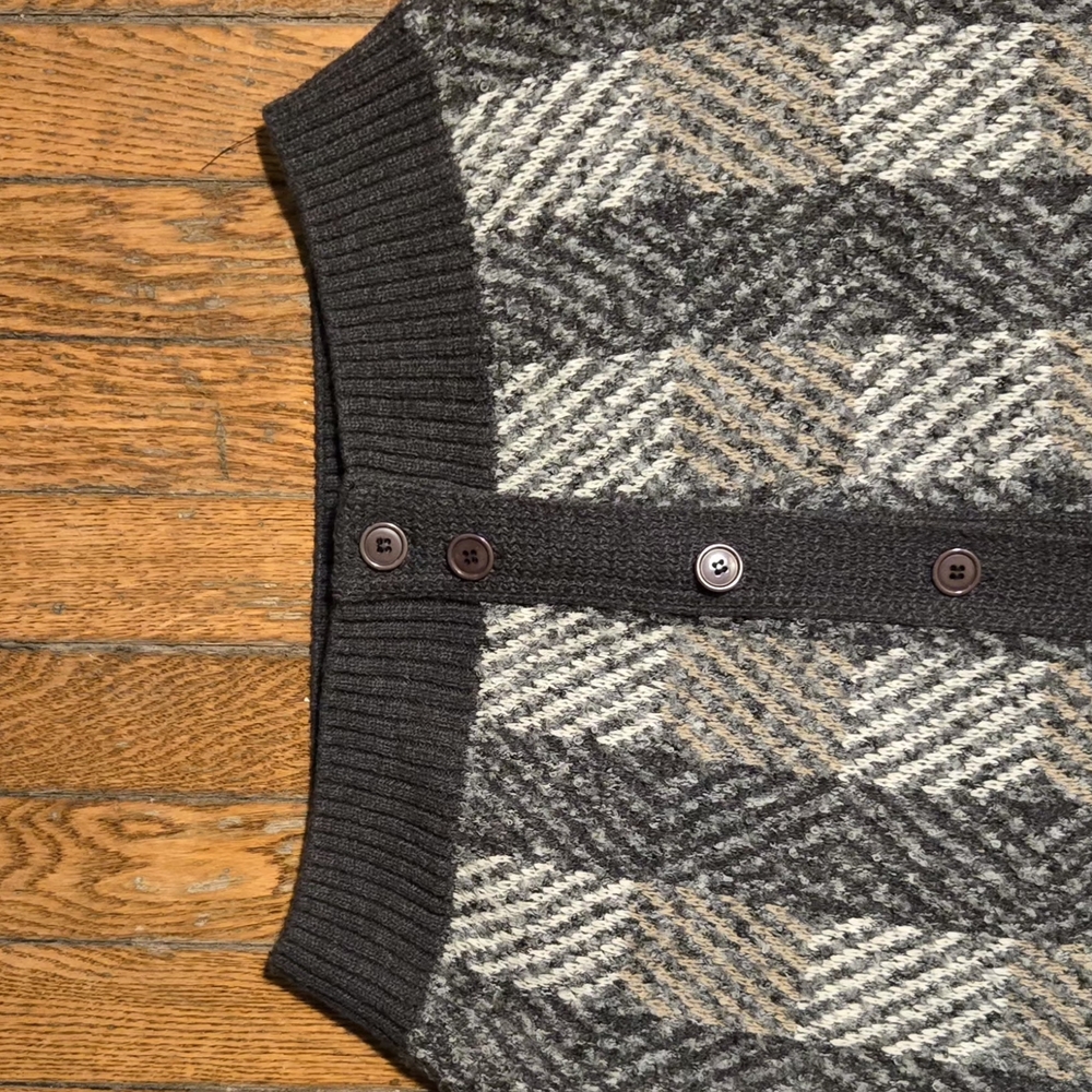 VTG 90s Jantzen Wool Grey Heavy Cardigan M - Picture 4 of 6